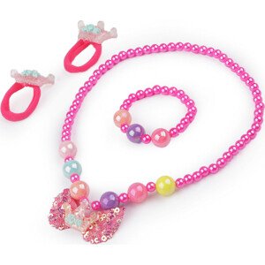 Dětská sada šperků Varianta: 8 (gumičky) růžová střední, Balení: 1 sada
