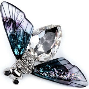 Brož s broušenými kamínky Varianta: 8 fialová nejsvětlejší crystal, Balení: 1 ks
