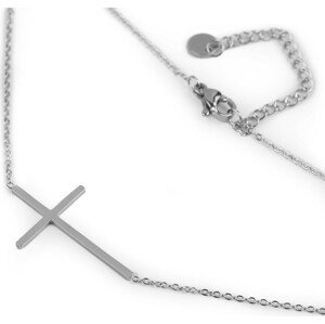 Náhrdelník z nerezové oceli křížek Varianta: platina, Balení: 1 ks