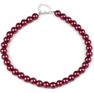 Perlový náhrdelník Varianta: 4 bordó sv., Balení: 1 ks