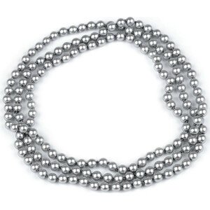 Perlový náhrdelník dlouhý, retro Varianta: 4 šedá světlá, Balení: 1 ks