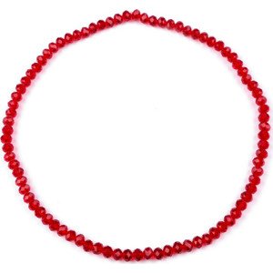 Náhrdelník pružný z broušených skleněných korálků Varianta: 3 červená karmínová, Balení: 1 ks