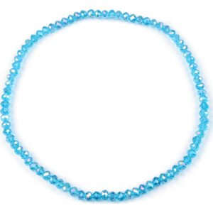 Náhrdelník pružný z broušených skleněných korálků Varianta: 4 modrá azuro, Balení: 1 ks