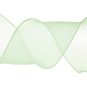 Organzová stuha s perleťovým leskem šíře 80 mm Varianta: 4 zelená past.sv. perleť, Balení: 13.5 m