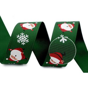 Vánoční rypsová stuha šíře 24 mm Varianta: 2 zelená tmavá, Balení: 90 m