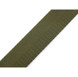 Hladký popruh s leskem šíře 25 mm Varianta: 2 zelená khaki, Balení: 1 m