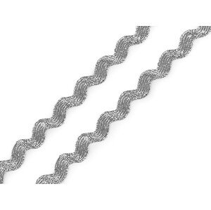 Prýmek / hadovka s lurexem šíře 5 mm Varianta: 1 stříbrná, Balení: 81 m