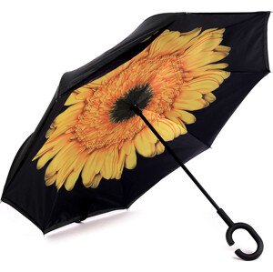 Obrácený deštník dvouvrstvý Varianta: 5 oranžovožlutá slunečnice, Balení: 1 ks
