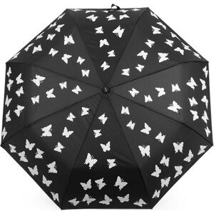 Dámský skládací vystřelovací deštník motýl kouzelný Varianta: 3 černá, Balení: 1 ks