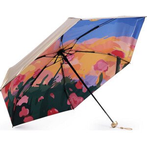 Dámský mini skládací deštník metalický, uvnitř zdobený Varianta: 3 lososová světlá zlatá, Balení: 1 ks