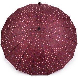 Velký rodinný deštník s puntíky Varianta: 1 vínová, Balení: 1 ks