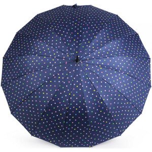 Velký rodinný deštník s puntíky Varianta: 2 modrá tmavá, Balení: 1 ks