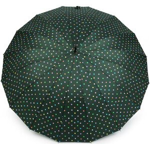 Velký rodinný deštník s puntíky Varianta: 3 zelená tm., Balení: 1 ks