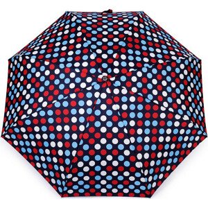 Dámský mini skládací deštník puntík Varianta: 3 modrá tmavá, Balení: 1 ks