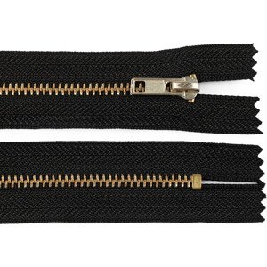 Kovový zip šíře 4 mm délka 12 cm kalhotový Varianta: 322 černá, Balení: 1 ks