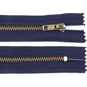 Kovový zip šíře 4 mm délka 12 cm kalhotový Varianta: 330 modrá tmavá, Balení: 1 ks