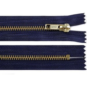 Kovový zip šíře 6 mm délka 14 cm Varianta: 330 modrá tmavá, Balení: 1 ks