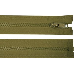 Kostěný zip šíře 5 mm délka 80 cm bundový Varianta: 298 zelená khaki tmavá, Balení: 1 ks