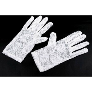 Společenské rukavice krajkové Varianta: 2 bílá, Balení: 1 pár