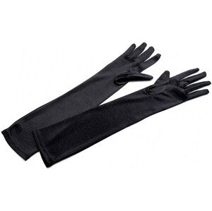Dlouhé společenské rukavice saténové Varianta: 2 (43 cm) černá, Balení: 1 pár