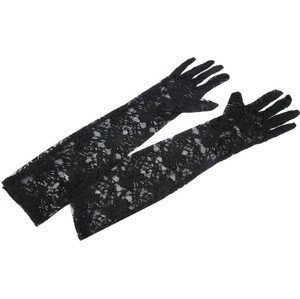 Dlouhé společenské rukavice krajkové Varianta: černá, Balení: 1 pár