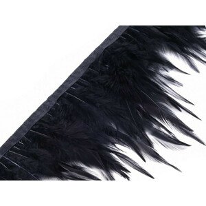 Prýmek - kohoutí peří šíře 12 cm Varianta: 2 černá, Balení: 1 m
