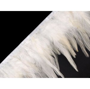 Prýmek - kohoutí peří šíře 12 cm Varianta: 3 bílá, Balení: 1 m