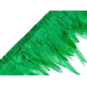 Prýmek - kohoutí peří šíře 12 cm Varianta: 6 zelená irská, Balení: 1 m