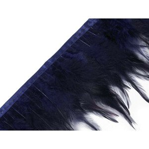 Prýmek - kohoutí peří šíře 12 cm Varianta: 7 modrá temná, Balení: 1 m