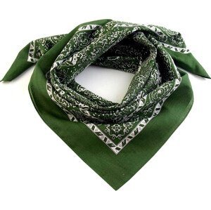 Bavlněný šátek kašmírový vzor 70x70 cm Varianta: 2 zelená smrková, Balení: 1 ks