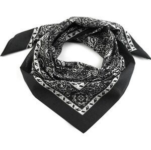 Bavlněný šátek kašmírový vzor 70x70 cm Varianta: 3 černá, Balení: 1 ks