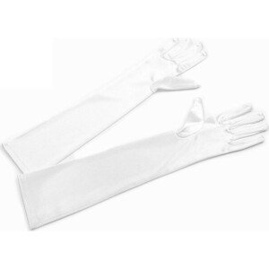 Dlouhé společenské rukavice saténové Varianta: 1 bílá, Balení: 1 pár