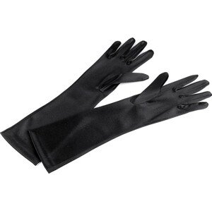 Dlouhé společenské rukavice saténové Varianta: 2 (40 cm) černá, Balení: 1 pár