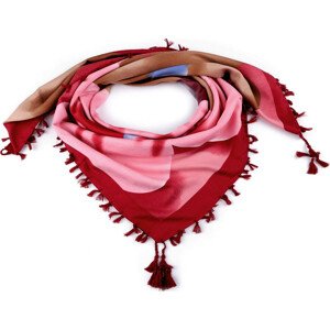 Šátek s třásněmi 105x105 cm Varianta: 11 červená tmavá, Balení: 1 ks
