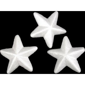 Hvězda 3D Ø8,5 cm polystyren Varianta: bílá, Balení: 3 ks