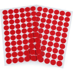 Suchý zip samolepicí kolečka Ø15 mm Varianta: 8 červená, Balení: 1 karta
