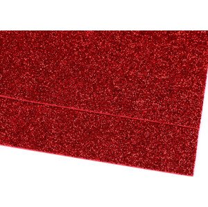 Pěnová guma Moosgummi s glitry 20x30 cm Varianta: 8 červená, Balení: 2 ks