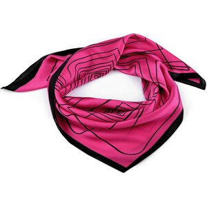 Saténový šátek s geometrickými vzory 70x70 cm Varianta: 3 pink, Balení: 1 ks