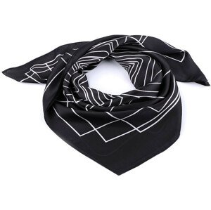 Saténový šátek s geometrickými vzory 70x70 cm Varianta: 4 černá, Balení: 1 ks
