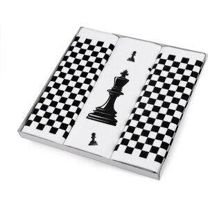 Pánský kapesník / dárková kazeta Varianta: 2 bílá šachy, Balení: 1 krab.