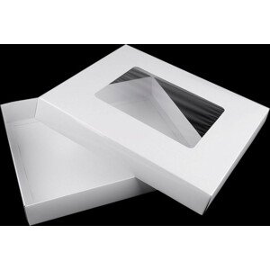 Papírová krabice s průhledem Varianta: bílá lesk, Balení: 5 ks