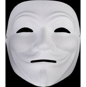 Karnevalová maska - škraboška k domalování Varianta: 1 bílá Anonymous, Balení: 1 ks