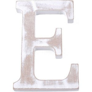 Dřevěná písmena abecedy vintage Varianta: 5 "E" bílá přírodní, Balení: 1 ks