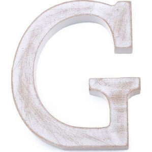 Dřevěná písmena abecedy vintage Varianta: 7 "G" bílá přírodní, Balení: 1 ks