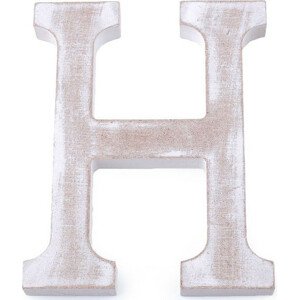 Dřevěná písmena abecedy vintage Varianta: 8 "H" bílá přírodní, Balení: 1 ks