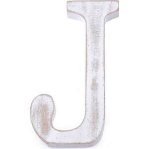 Dřevěná písmena abecedy vintage Varianta: 10 "J" bílá přírodní, Balení: 1 ks