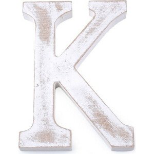 Dřevěná písmena abecedy vintage Varianta: 11 "K" bílá přírodní, Balení: 1 ks