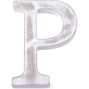 Dřevěná písmena abecedy vintage Varianta: 16 "P" bílá přírodní, Balení: 1 ks