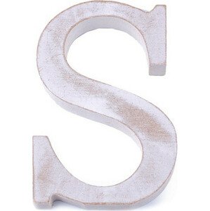 Dřevěná písmena abecedy vintage Varianta: 18 "S" bílá přírodní, Balení: 1 ks