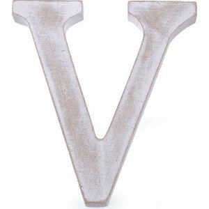 Dřevěná písmena abecedy vintage Varianta: 21 "V" bílá přírodní, Balení: 1 ks